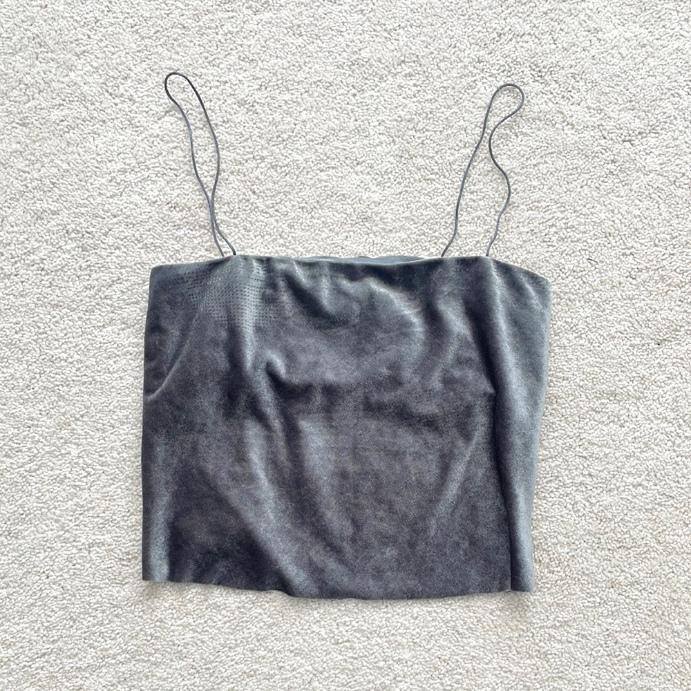 Velvet Blue/ Gray Cropped Tank Top
